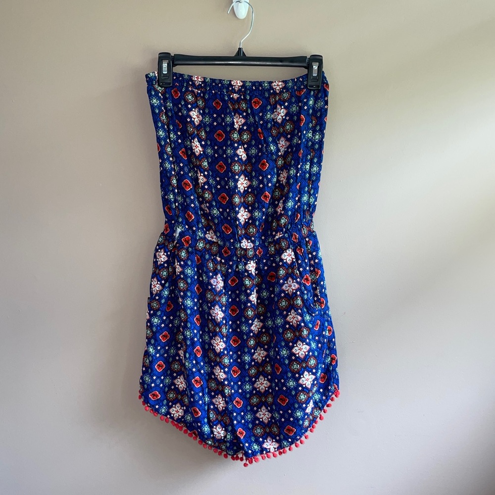 Alya Blue Strapless Romper, L 💙